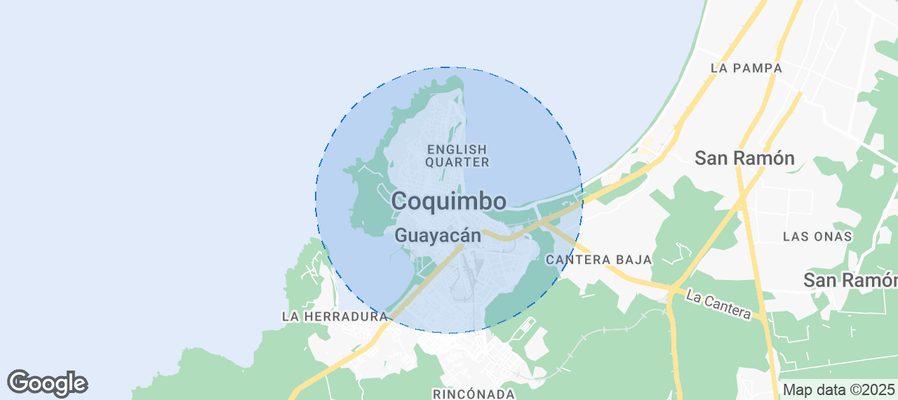 Map of Airbnb listings in Coquimbo
