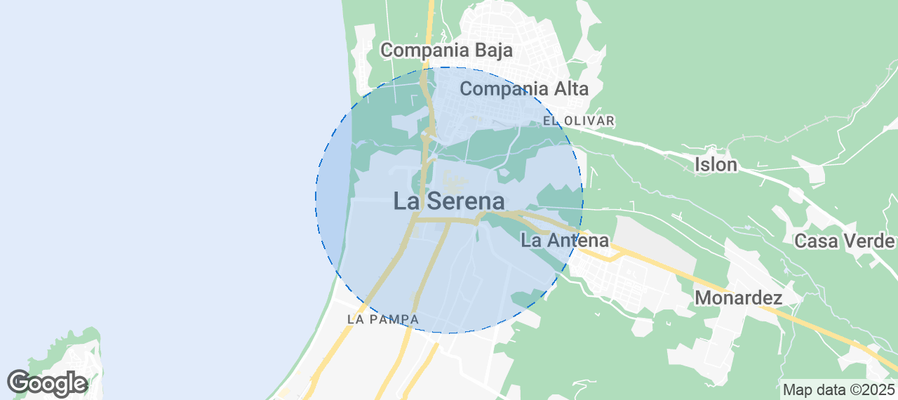 Map of Airbnb listings in La Serena