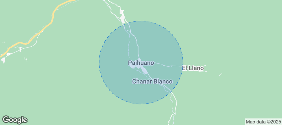 Map of Airbnb listings in Paihuano