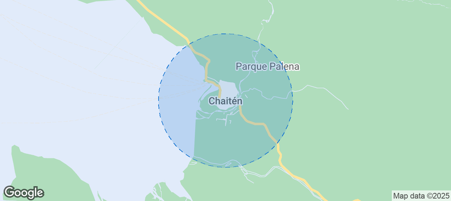 Map of Airbnb listings in Chaitén