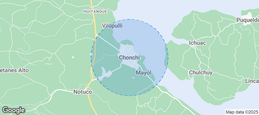 Map of Airbnb listings in Chonchi