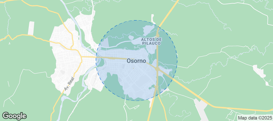 Map of Airbnb listings in Osorno