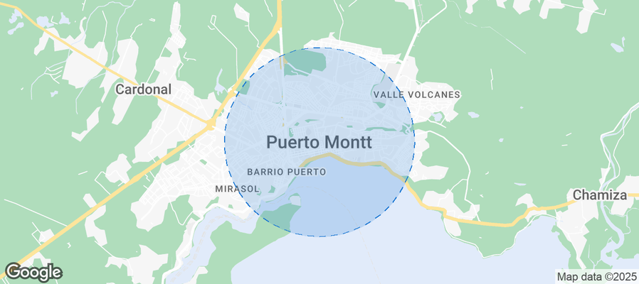 Map of Airbnb listings in Puerto Montt