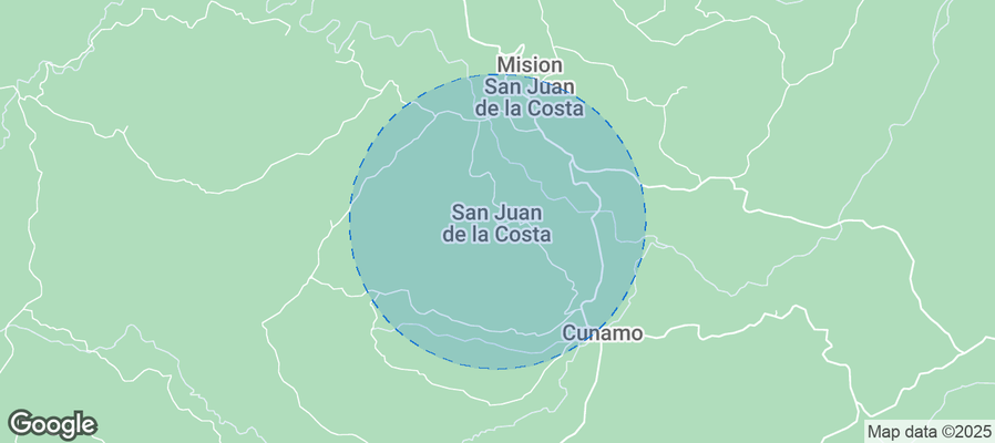 Map of Airbnb listings in San Juan de la Costa