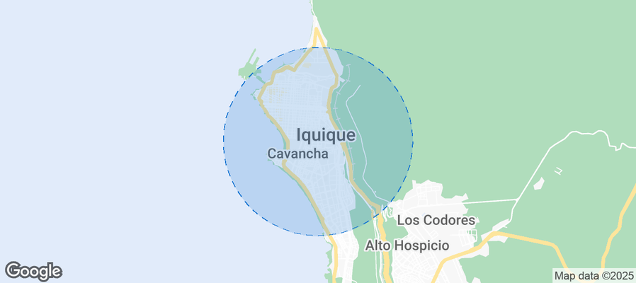 Map of Airbnb listings in Iquique