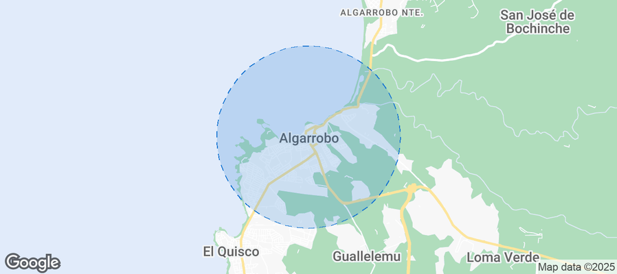 Map of Airbnb listings in Algarrobo