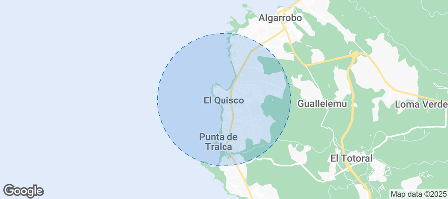 Map of Airbnb listings in El Quisco