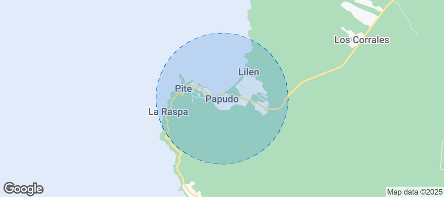 Map of Airbnb listings in Papudo