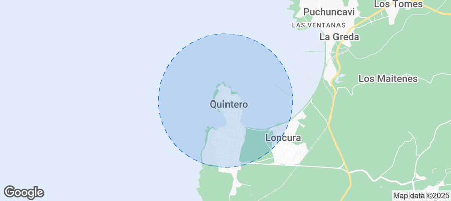 Map of Airbnb listings in Quintero
