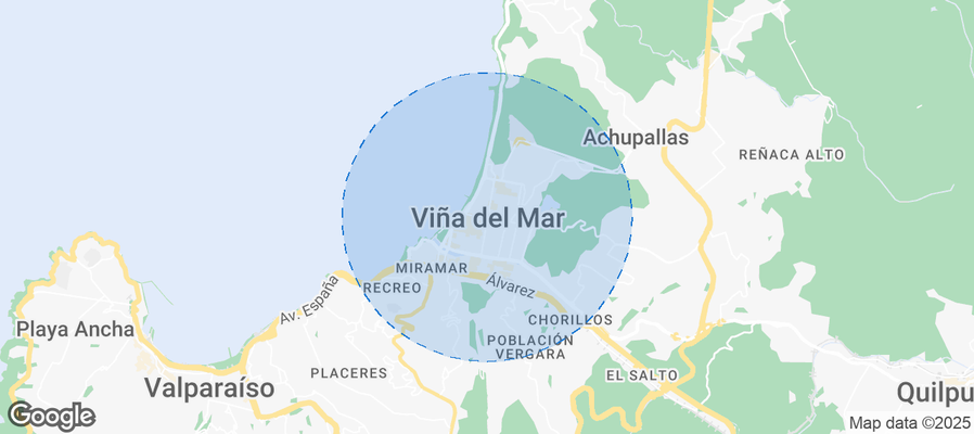Map of Airbnb listings in Viña del Mar
