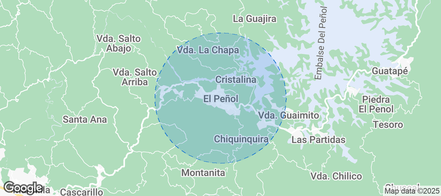 Map of Airbnb listings in Peñol