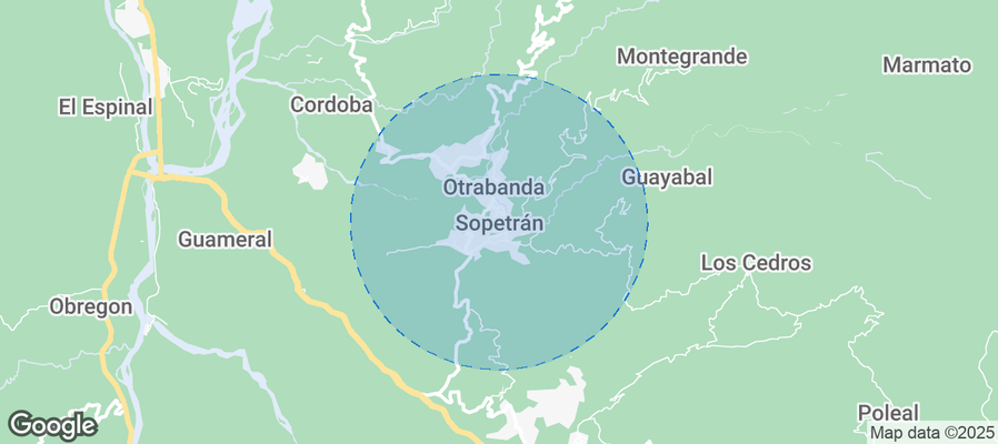 Map of Airbnb listings in Sopetrán