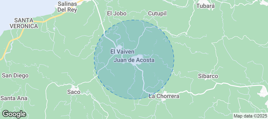 Map of Airbnb listings in Juan de Acosta