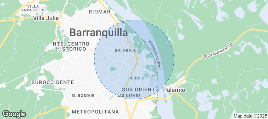 Map of Airbnb listings in Perímetro Urbano Barranquilla