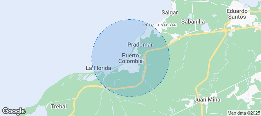 Map of Airbnb listings in Puerto Colombia