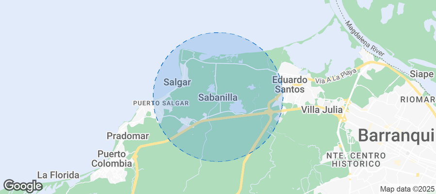 Map of Airbnb listings in Sabanilla