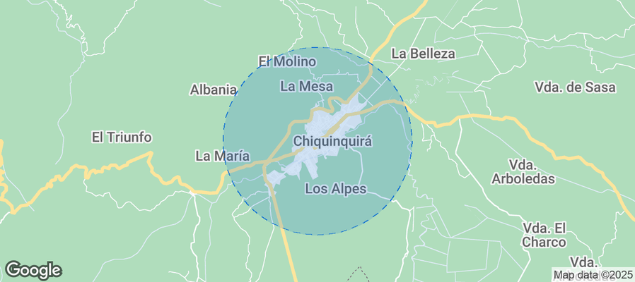 Map of Airbnb listings in Chiquinquirá