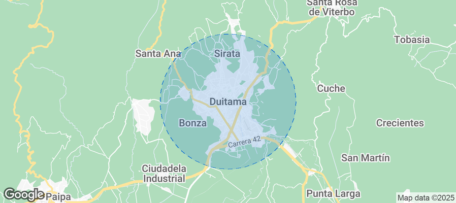 Map of Airbnb listings in Duitama