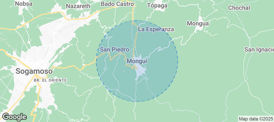 Map of Airbnb listings in Monguí