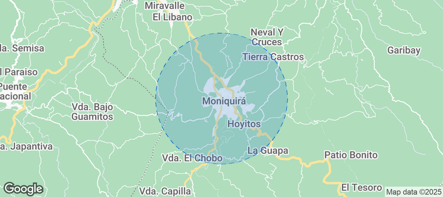 Map of Airbnb listings in Moniquirá