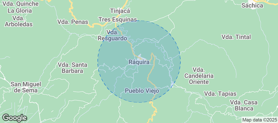 Map of Airbnb listings in Ráquira