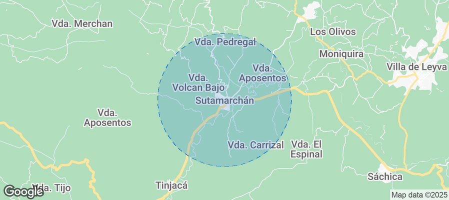 Map of Airbnb listings in Sutamarchán
