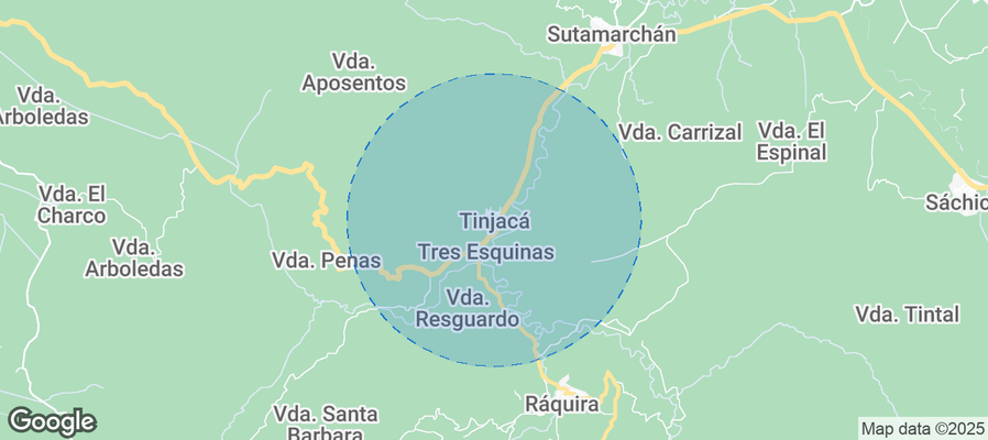 Map of Airbnb listings in Tinjacá