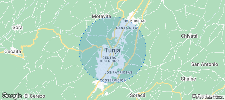 Map of Airbnb listings in Tunja