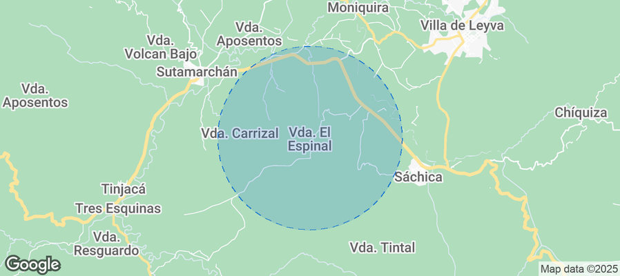 Map of Airbnb listings in Vereda El Espinal