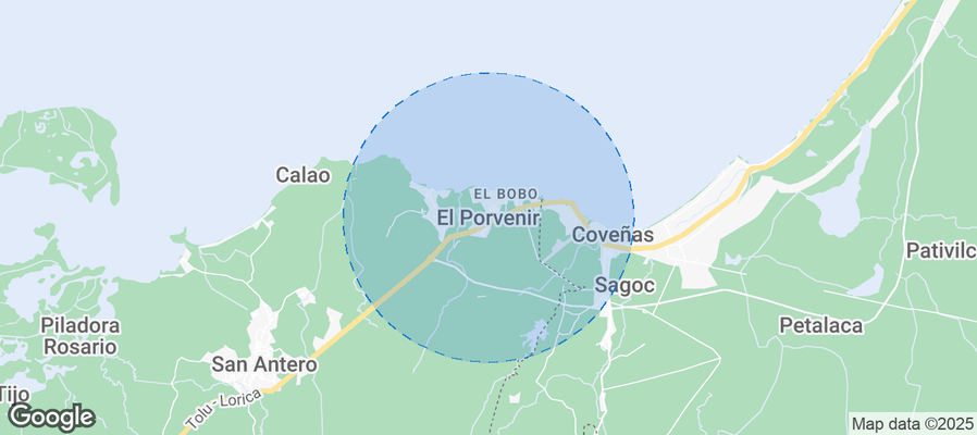 Map of Airbnb listings in El Porvenir