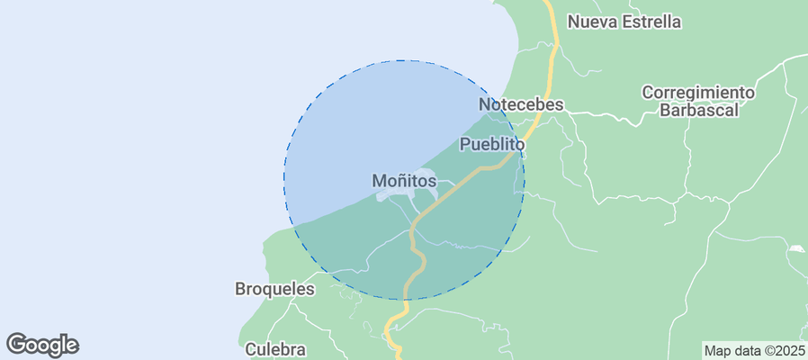 Map of Airbnb listings in Moñitos