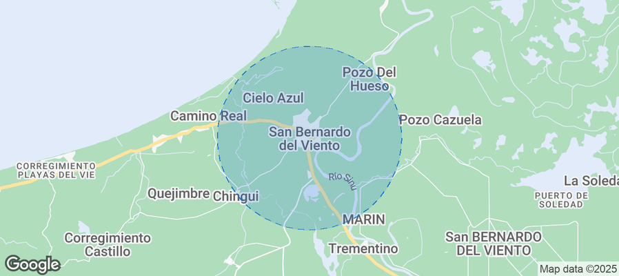 Map of Airbnb listings in San Bernardo del Viento