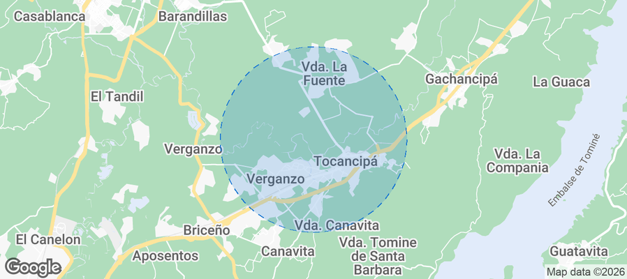 Tocancipá Airbnb map