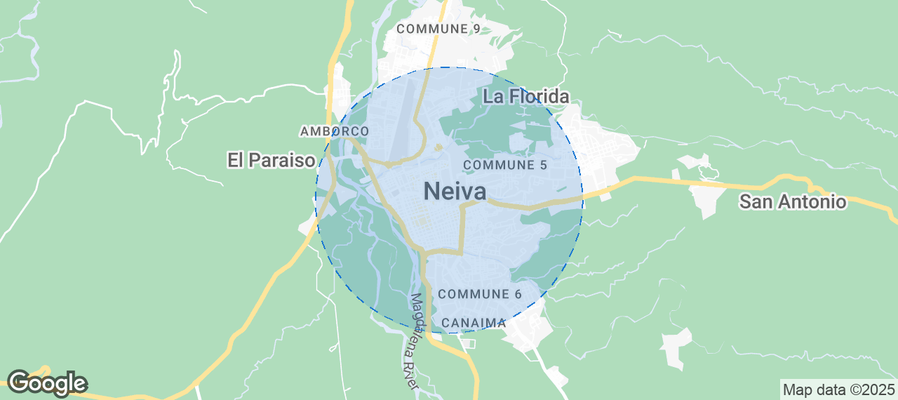 Map of Airbnb listings in Perímetro Urbano Neiva