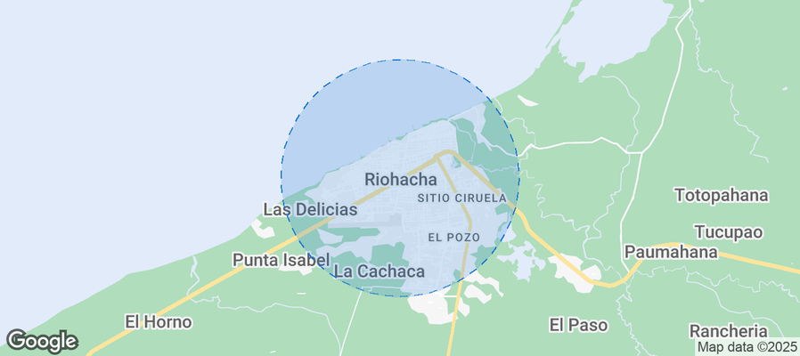 Map of Airbnb listings in Riohacha