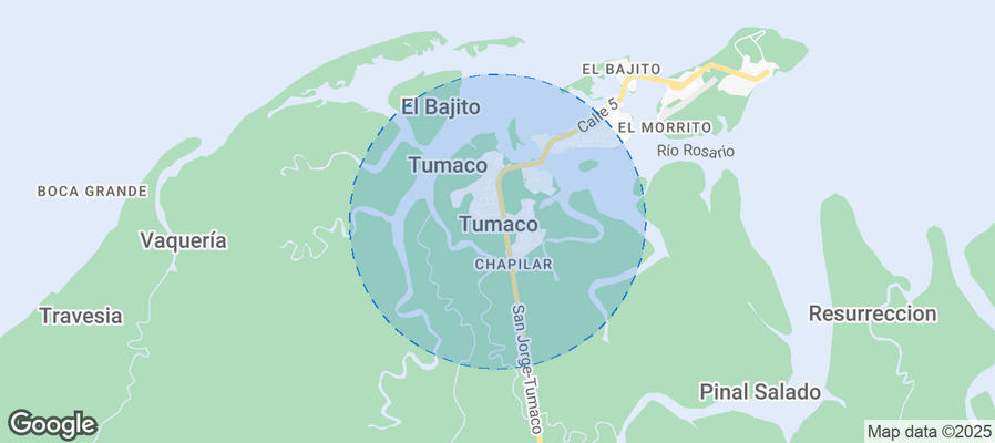 Map of Airbnb listings in Tumaco