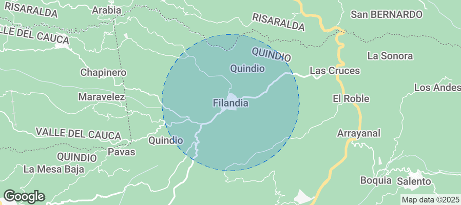 Map of Airbnb listings in Filandia