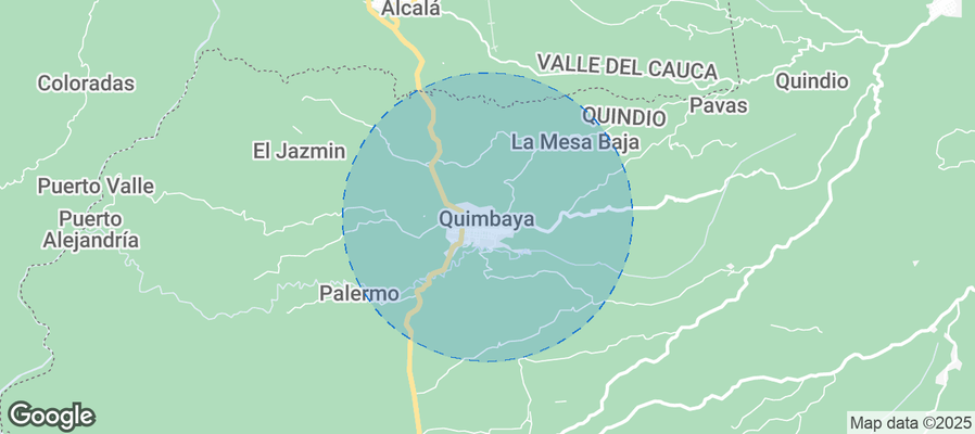 Map of Airbnb listings in Quimbaya