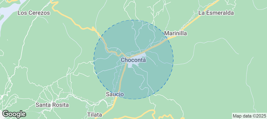 Map of Airbnb listings in Chocontá