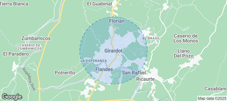 Map of Airbnb listings in Girardot