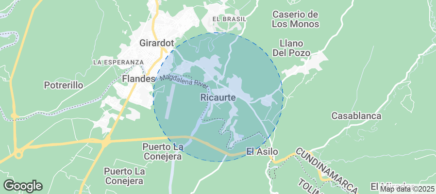 Map of Airbnb listings in Ricaurte