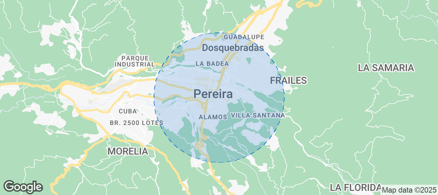 Map of Airbnb listings in Perimetro Urbano Pereira