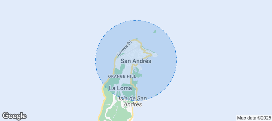 Map of Airbnb listings in San Andrés