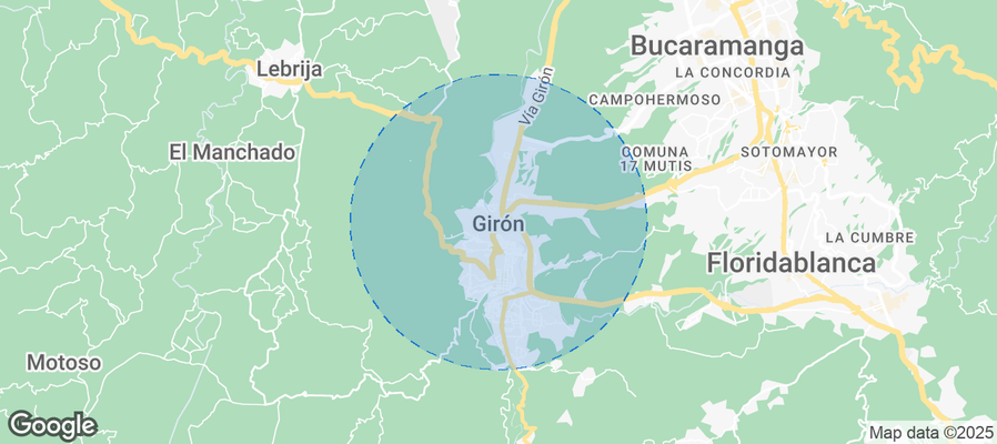 Map of Airbnb listings in Girón