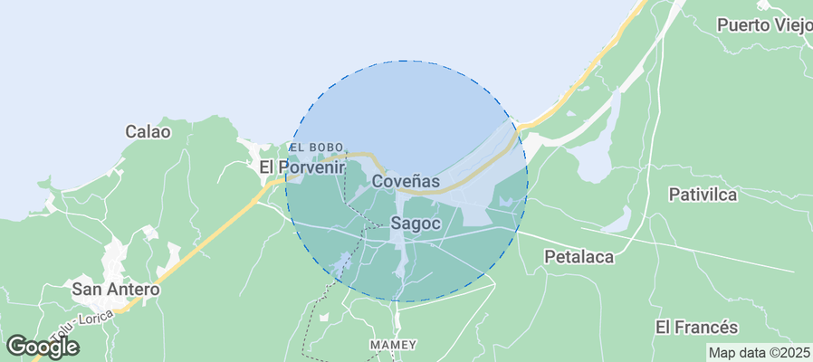 Map of Airbnb listings in Coveñas