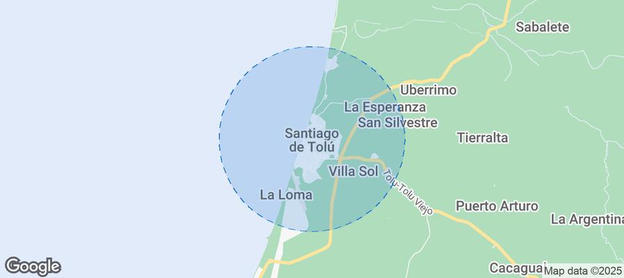 Map of Airbnb listings in Santiago de Tolú