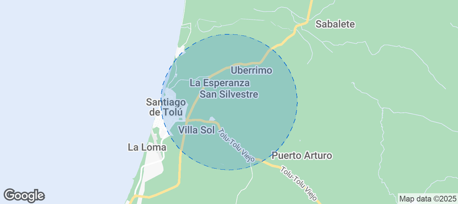 Map of Airbnb listings in Tolú