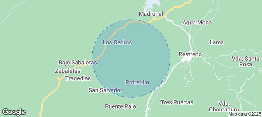 Map of Airbnb listings in Restrepo
