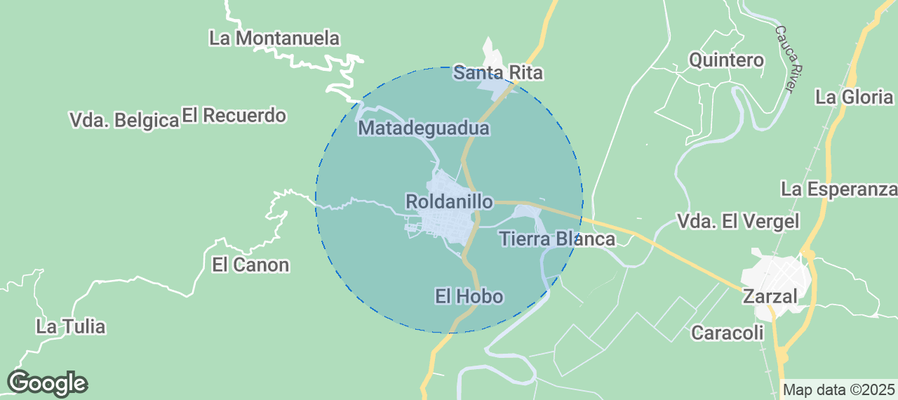 Map of Airbnb listings in Roldanillo