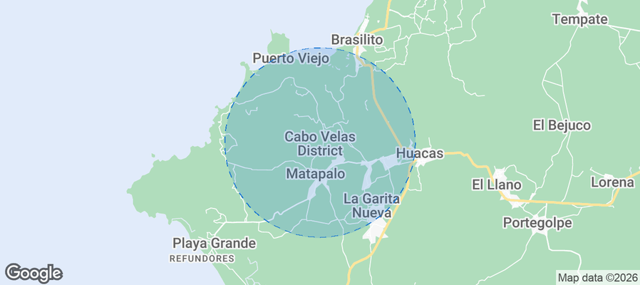 Map of Airbnb listings in Cabo Velas District